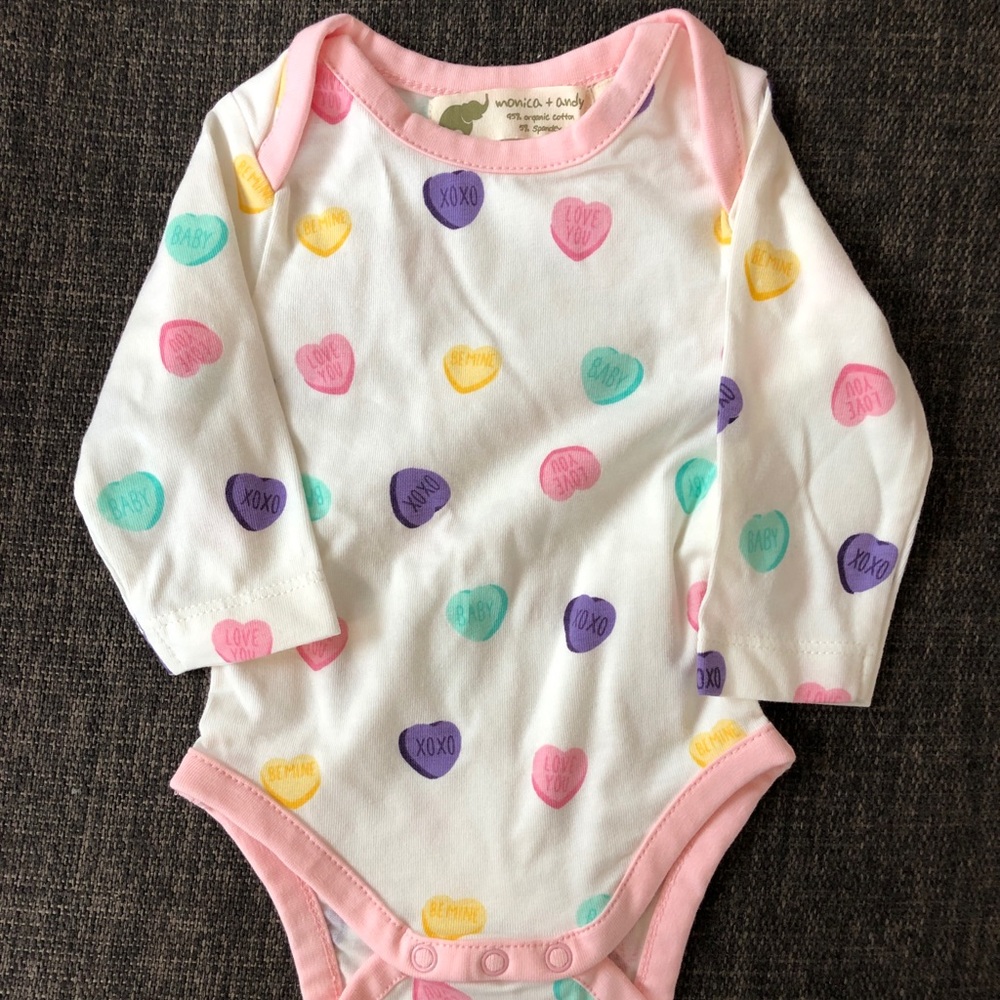 Monica and Andy newborn onesie